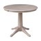 International Concepts Round 36 in Rd Top Pedestal Table, 12 in Leaf, 28.9 inH, Dining Ht, Washed Gray Taupe, 36 in W, 48 in L K09-36RXT-27B - alternate 1